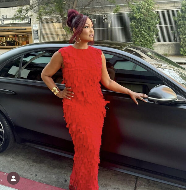 Garcelle Beauvais' Red Fringe Maxi Dress