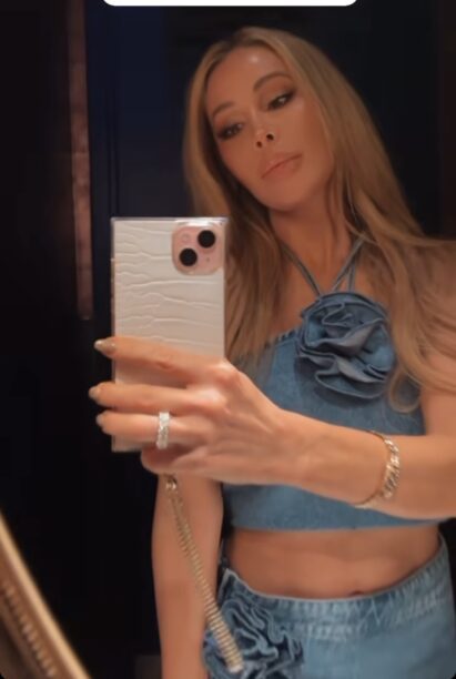 Lisa Hochstein's Denim Rosette Skirt Set